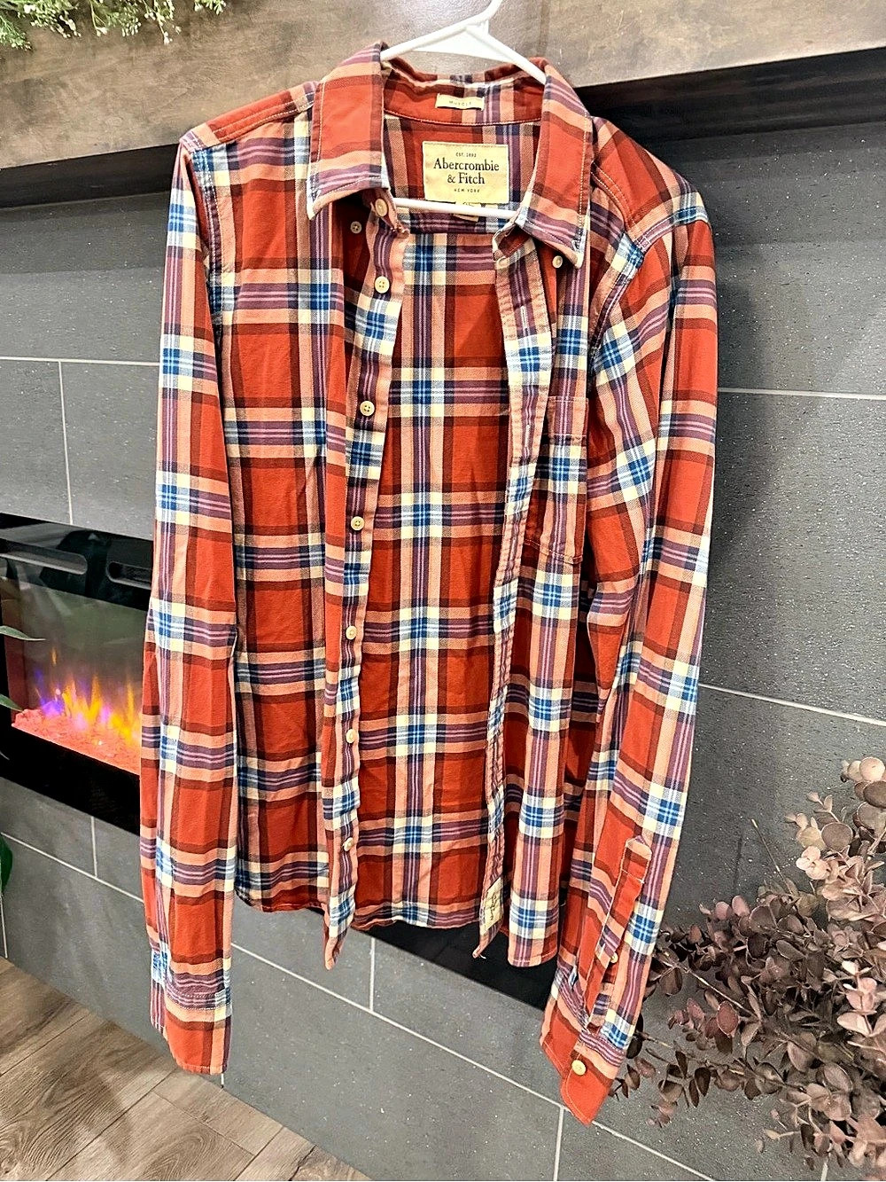 Abercrombie & Fitch Muscle Plaid Cotton Shirt Size XL Like New